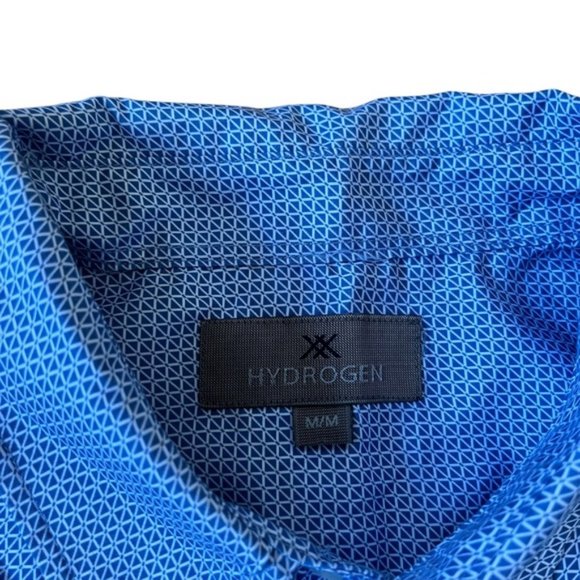 New Hydrogen Men’s Button Up Short Sleeve Size Medium - Picture 4 of 8